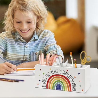 Boho Rainbow Teacher Pen Holder, Teacher Appreciation Gifts Office Pen