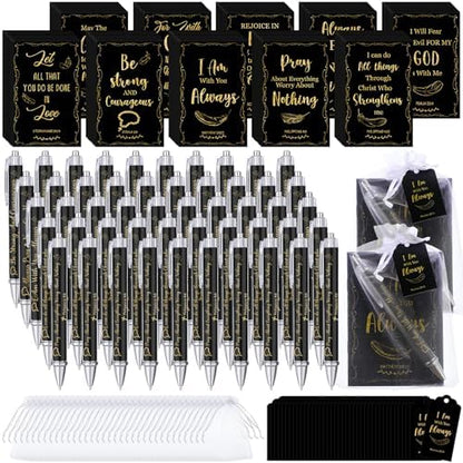 Qeeenar 200 Pcs Christian Gift Bulk Set Bible Verse, Black, Fresh