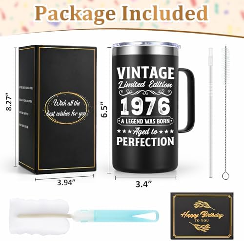 Lifecapido 50th Birthday Gifts, Vintage 1976 Aged To Perfection 20oz