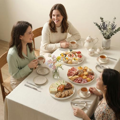 Dizada Round Serving Platters 3-Pack (12.8"/10.8"/8.8") - White
