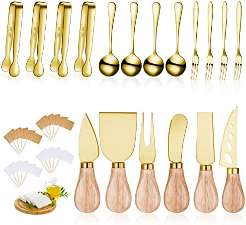 18 Pieces Charcuterie Board Accessories Spreader Knife Set, Gold
