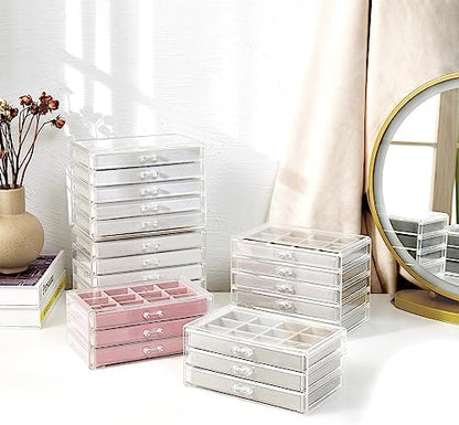 ProCase Earring Holder Organizer Jewelry Box with 5 Drawers, Grey