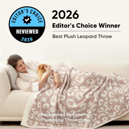 Snuggle Sac Leopard Throw Blanket for Couch Bed Sofa 50x60 inches