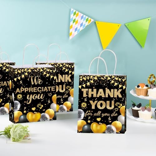 cocokawats 16 Pcs We Appreciate You Gift Bag Thank You Goodie Bags for