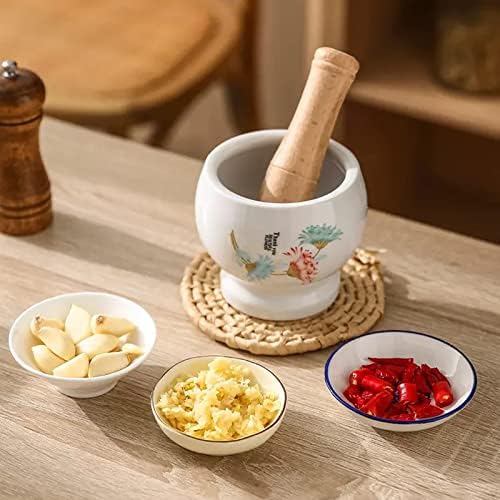 Bowl Porcelain Mortar and Pestle Pill Crusher, Spice Grinder, Herb