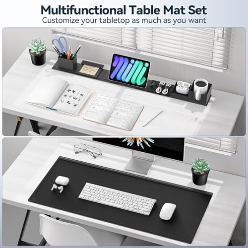 KDD Desk Pad Mat Set, 6 in 1 Mouse Mat with Magnetic Desktop Storage