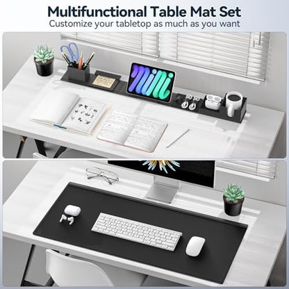 KDD Desk Pad Mat Set, 6 in 1 Mouse Mat with Magnetic Desktop Storage