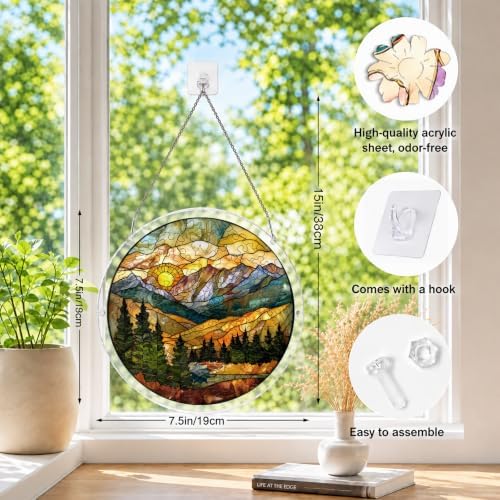 Mountain Forest Acrylic Suncatcher Puzzles for Adults Shatterproof