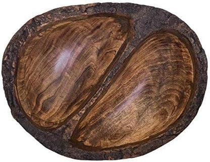 Natural Wooden Tray, Serving Bowl for Salad, Veggies and Fruits, Large