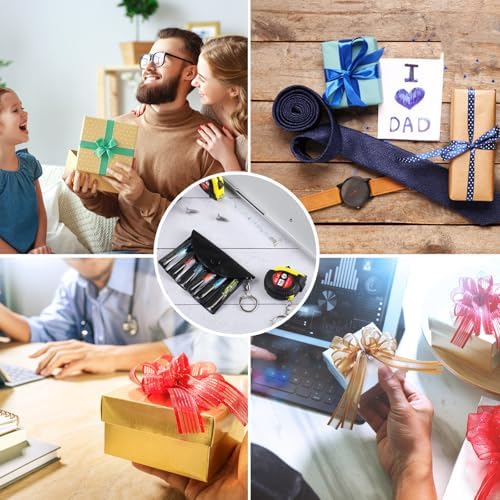 Jutom 36 Pcs Christmas Mini Screwdriver Tape Measure Keychains Set Men