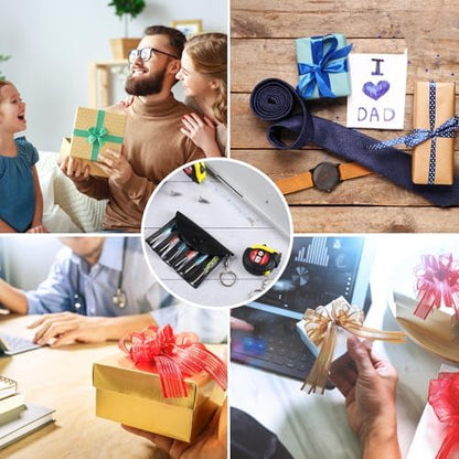 Jutom 36 Pcs Christmas Mini Screwdriver Tape Measure Keychains Set Men
