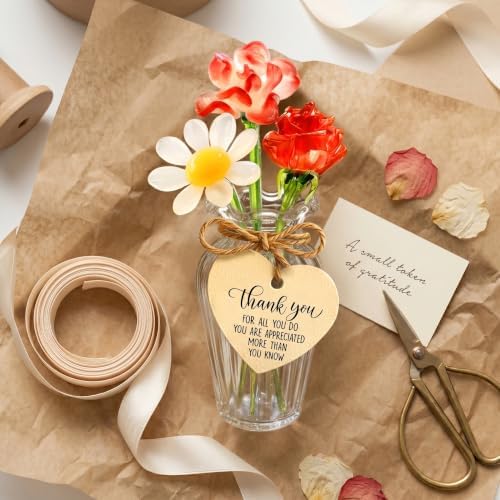 Gossby Thank You Gifts for Women - Mini Glass Flower Bouquet
