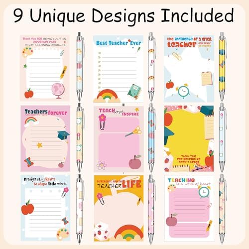 Teacher Sticky Notes and Pens, Classroom Notepads for School and Work