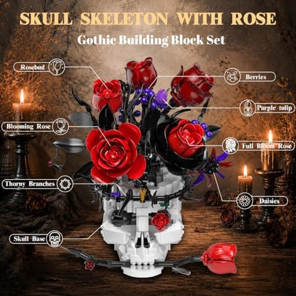 Gothic Advent Calendar 2026 - Skull & Roses Flower Bouquet Toy