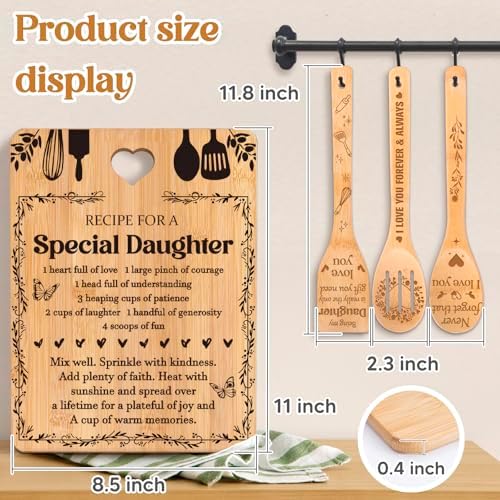 Gifts for Daughter - "Recipe for a Special Daughter" 4PCS Cutting