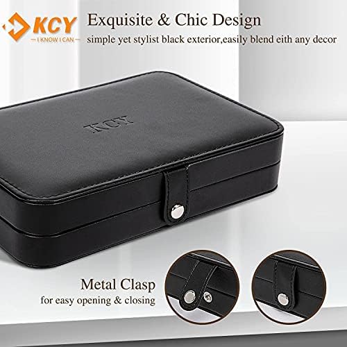 KCY Travel Jewelry Organizer Box for Women Girls, Small Travel Jewelry