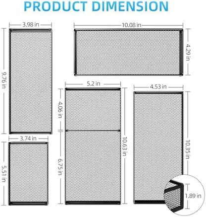 Marbrasse 5 Pack Desk Drawer Organizer Set, Mesh Drawer Storage Trays