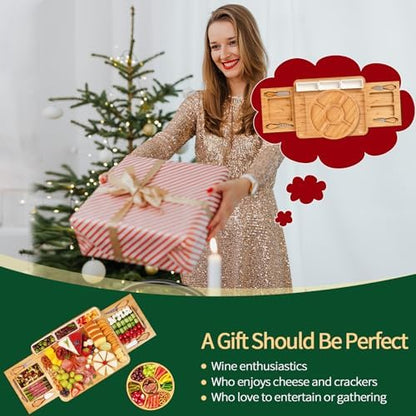 YZS Charcuterie Board Set, Cheese Board & Knife Set with Cheese Tray