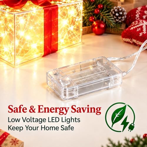 Set of 3 Christmas Lighted Gift Boxes, Pre-lit 60 LED Light Up Present
