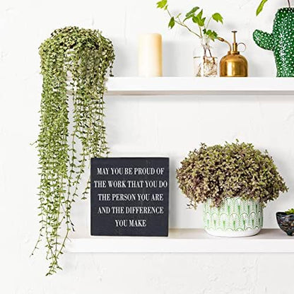 Inspirational Desk Decor Wooden Box Sign Thank You Employee Gift