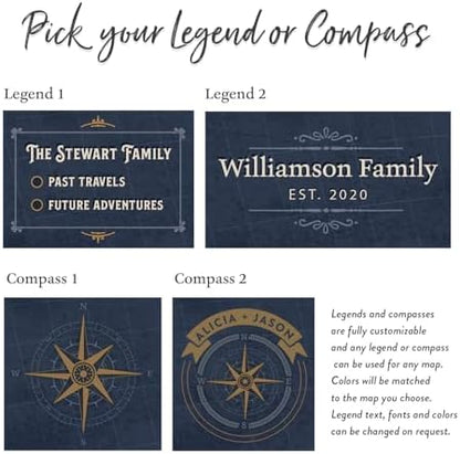 Personalized Adventure Awaits Travel World Custom Canvas Wall Art