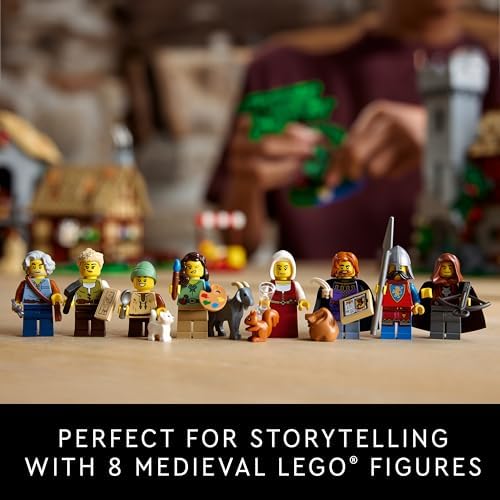 LEGO Icons Medieval Town Square Building Set for Adults - Office or
