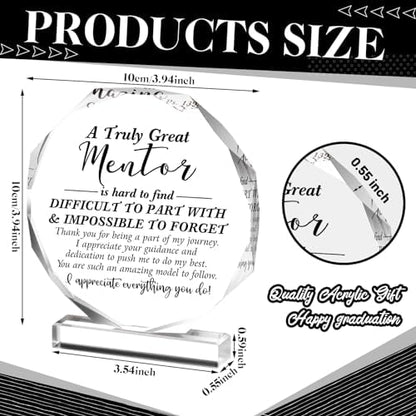 Panelee Acrylic Appreciation Sign Office Thank You Gifts, Mentor