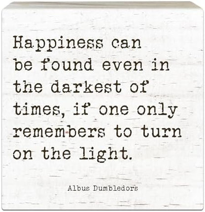 Motivational Wooden Sign, Happiness Can Be Found Even In The Darkest