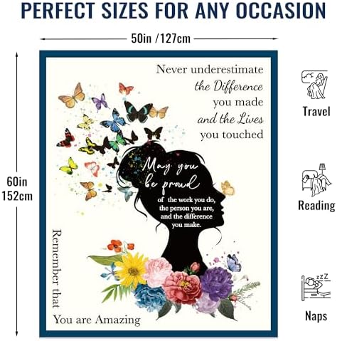 Gifts for Women, Inspirational Throw Blanket, Farewell Gifts for