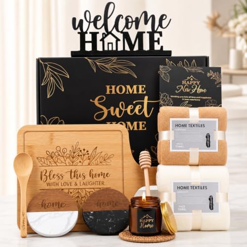 Housewarming Gifts Baskets for New House, Elegant, Black