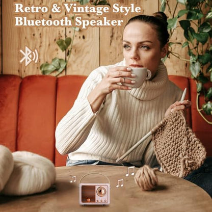Retro Bluetooth Speaker, Wireless Mini Portable Speakers Vintage Radio