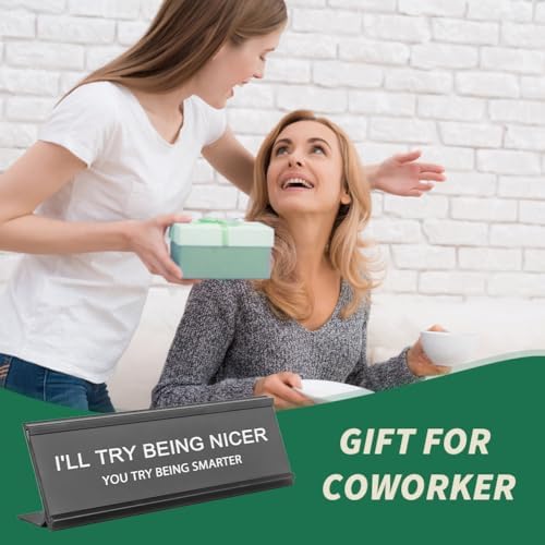 Funny Desk Signs for Office Women Men,Sarcastic Snarky Gift Prank