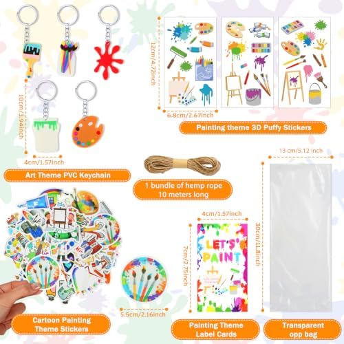 HyDren 24 Sets Kids Art Paint Party Favors 4x4 Canvas Easel Acrylic