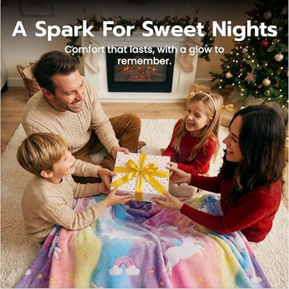 Joiedomi Glow in The Dark Blanket - Unicorns Gifts Toys for Girls Age