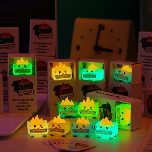 Realspring 24 Sets Dumpster Figurine Desk Ornament Accessories, Cute