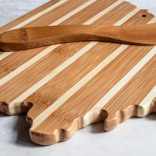 Totally Bamboo Ohio Charcuterie Board with Spreader Knife Gift Set