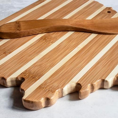 Totally Bamboo Ohio Charcuterie Board with Spreader Knife Gift Set