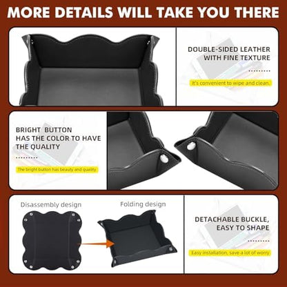Valet Tray for Men Women - PU Leather Travel Catchall Tray Organizer