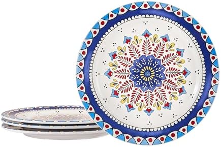 Bico Boho Totem Dinner Plates Set of 4, 11 In Ceramic Plates