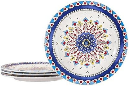 Bico Boho Totem Dinner Plates Set of 4, 11 In Ceramic Plates