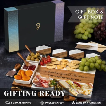 Personalized Housewarming Gifts, Custom Marble Charcuterie Cheese