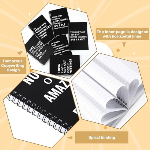 Yeaqee 6 Pcs Christmas Employee Gifts Funny Notepads, Funny, Spiral