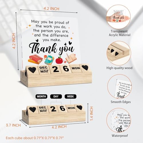 Teacher Appreciation Gifts Desk Calendar, Thank You Gifts for Women