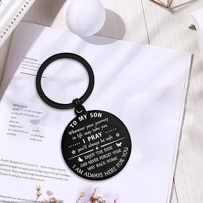 ENGZHI Son Christmas Keychain, Son Gifts for Teen Boys Stocking