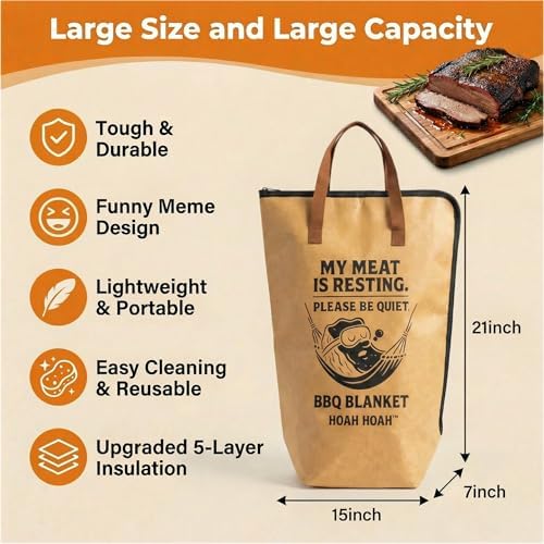 BBQ Blanket for Resting Meat, Large Meat Resting Bag, Cool BBQ Gift