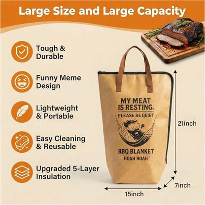 BBQ Blanket for Resting Meat, Large Meat Resting Bag, Cool BBQ Gift