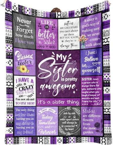 Sister Gifts Blanket, Happy Birthday Gifts for Sister, Unique Gift for