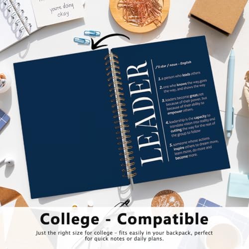 FLVGE Leadership Gift Navy Blue Notebook for Work, Employee