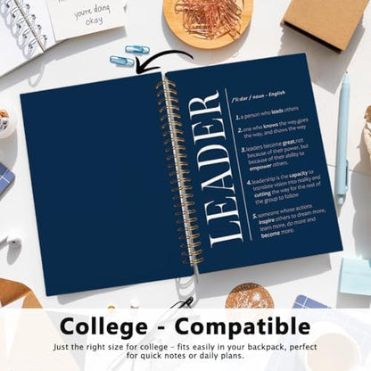 FLVGE Leadership Gift Navy Blue Notebook for Work, Employee