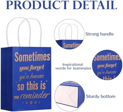 Addblu 50 Pack Employee Appreciation Thank You Gift Bags Bulk with